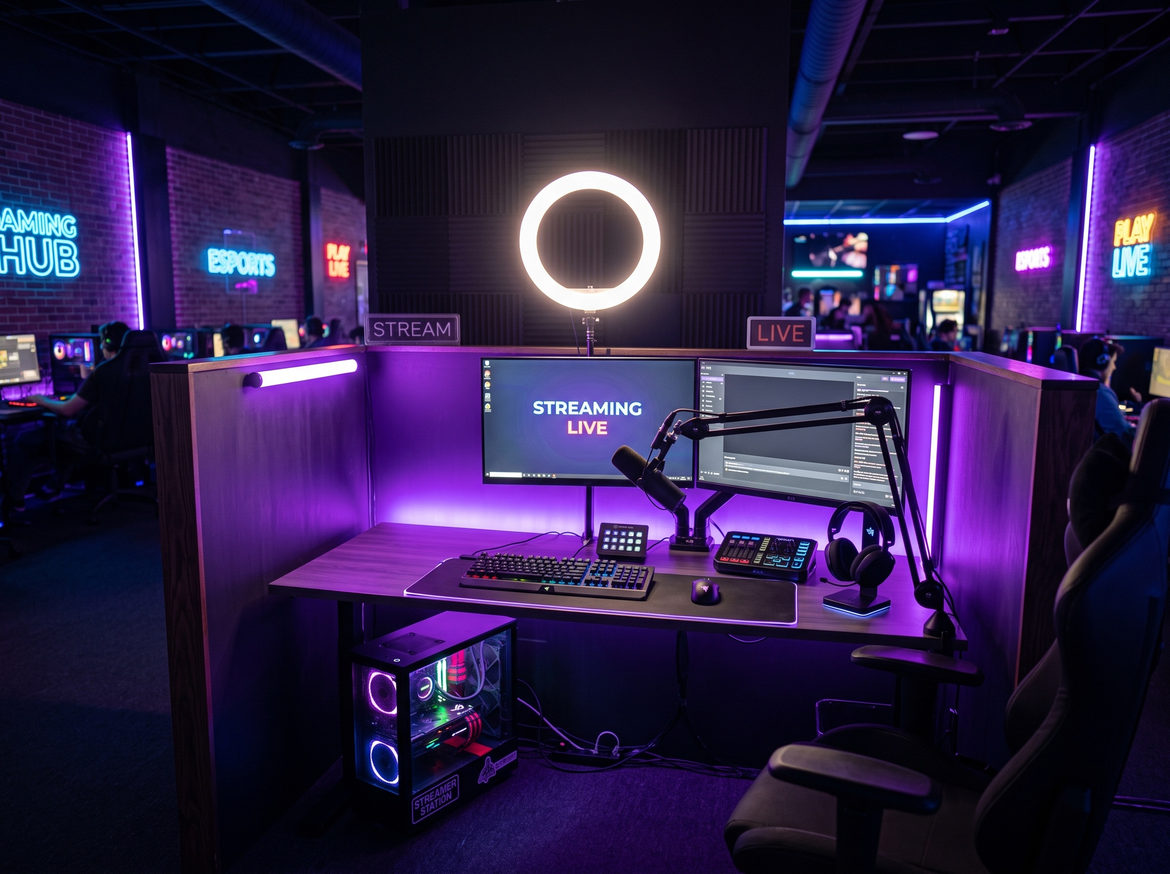 Cabina de streaming en Pixel Arena Venezuela